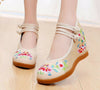 Chinesisch Ethnische Stickerei Hoher Absatz Aufzug Cheongsam Tanz Schuhe Bouquet