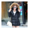Winter Woman Middle Long Slim Down Coat   black
