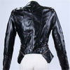 Vintage Punk Grils Cool Rivet Studded Shoulder Motorcycle PU Leather Coat Jacket