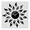 Acrylic Sunflower Mirror Living Room Wall Clock   black