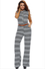 Plus Size Geo Casual Sleeveless Wide Leg Playsuit Jumpsuit Overall Romper W Belt