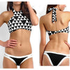 Fashionable Bikini Swimwear Swimsuit Bathing Suit Black White Grid