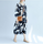 Black & White Abstract Print Oversized Baggy Tunic Long Dress