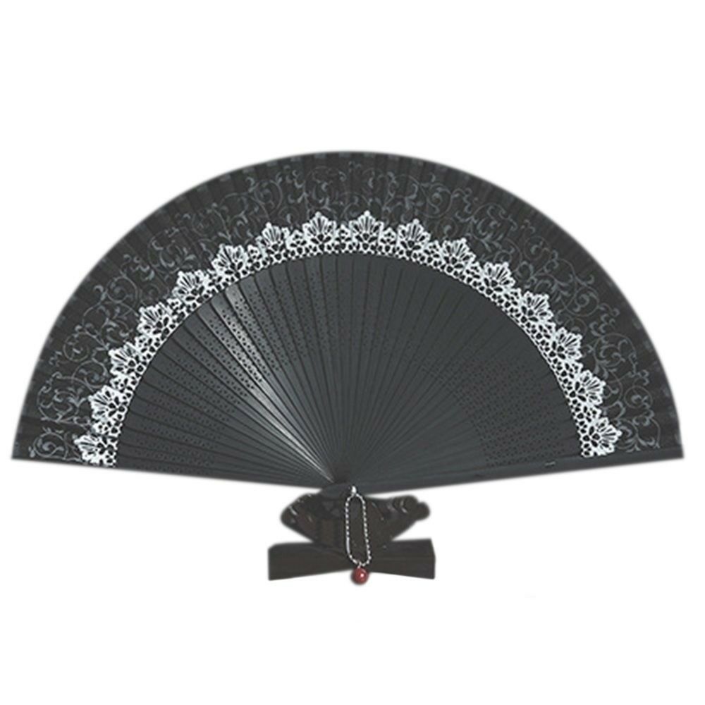 Folding Fan Pure Manual Silk with Box    black