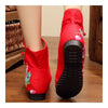 Vintage Beijing Cloth Shoes Embroidered Boots red thin shoes 35