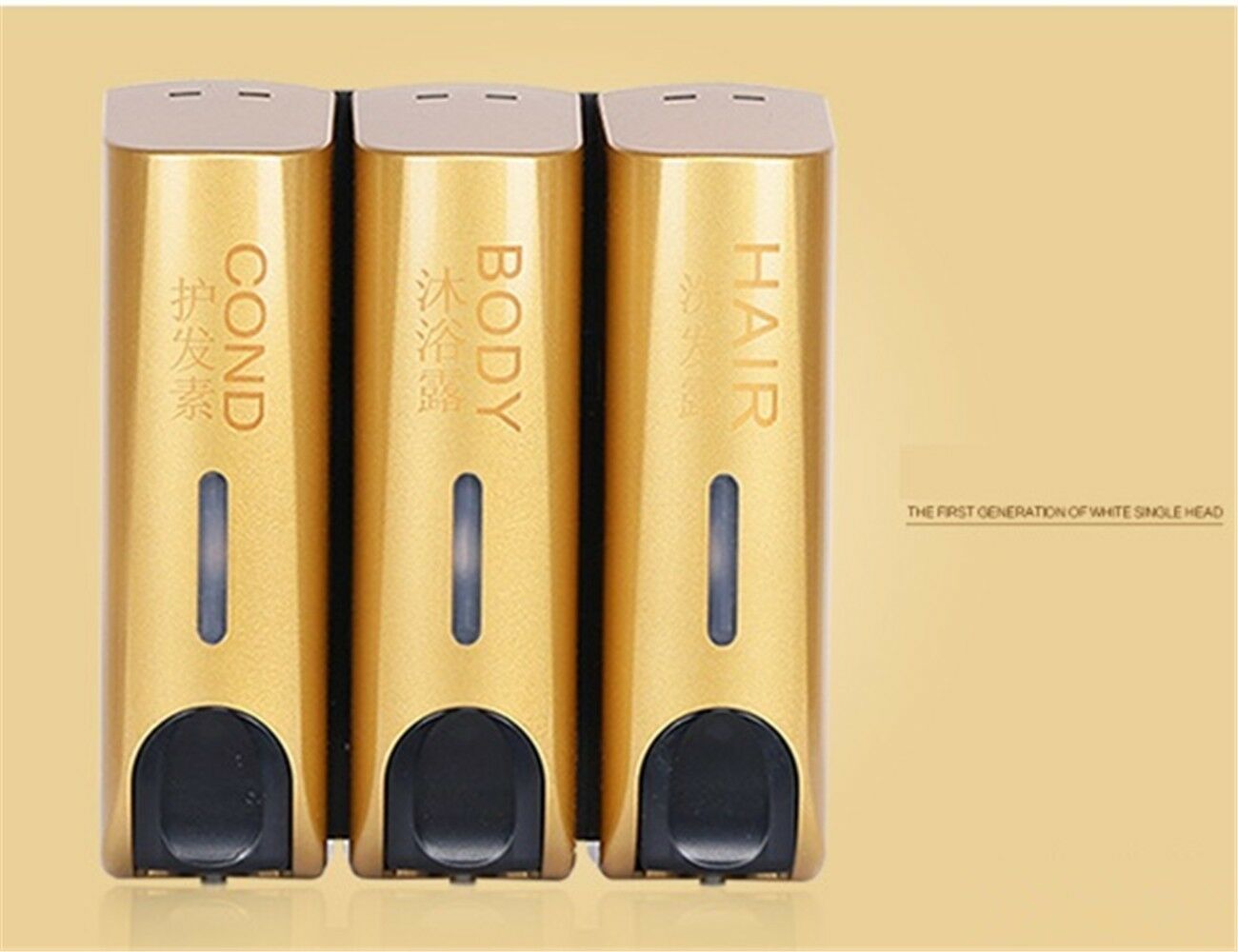 Bathroom Wall-mounted Manual Three Soap Dispenser Shower Bottle Hand Sanitizer