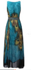 Sexy Sleeveless Boho Peacock Swing Maxi Long Dress with Belt
