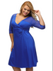 Sexy Plus Size High Waist Mesh Insert Boutique Party Dress