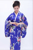 Vintage Retro Luxurious Japanese Garment Kimono Cosplay Costume Yukata Gown blue