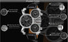 Multicolore Time-Zone Quartz Acier Inoxydable Montre Bracelet Blanc