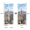 Door Sticker New 3D DIY PVC Waterproof  Door Wall Mural New York qd025