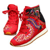 Sports Boots Vintage Beijing Cloth Shoes Embroidered Boots red 35