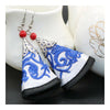 Cloth Embroidery Long Earrings Stylish