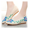 Antiguo Beijing Cloth Bordado Zapatos 5 Pétalos Flores