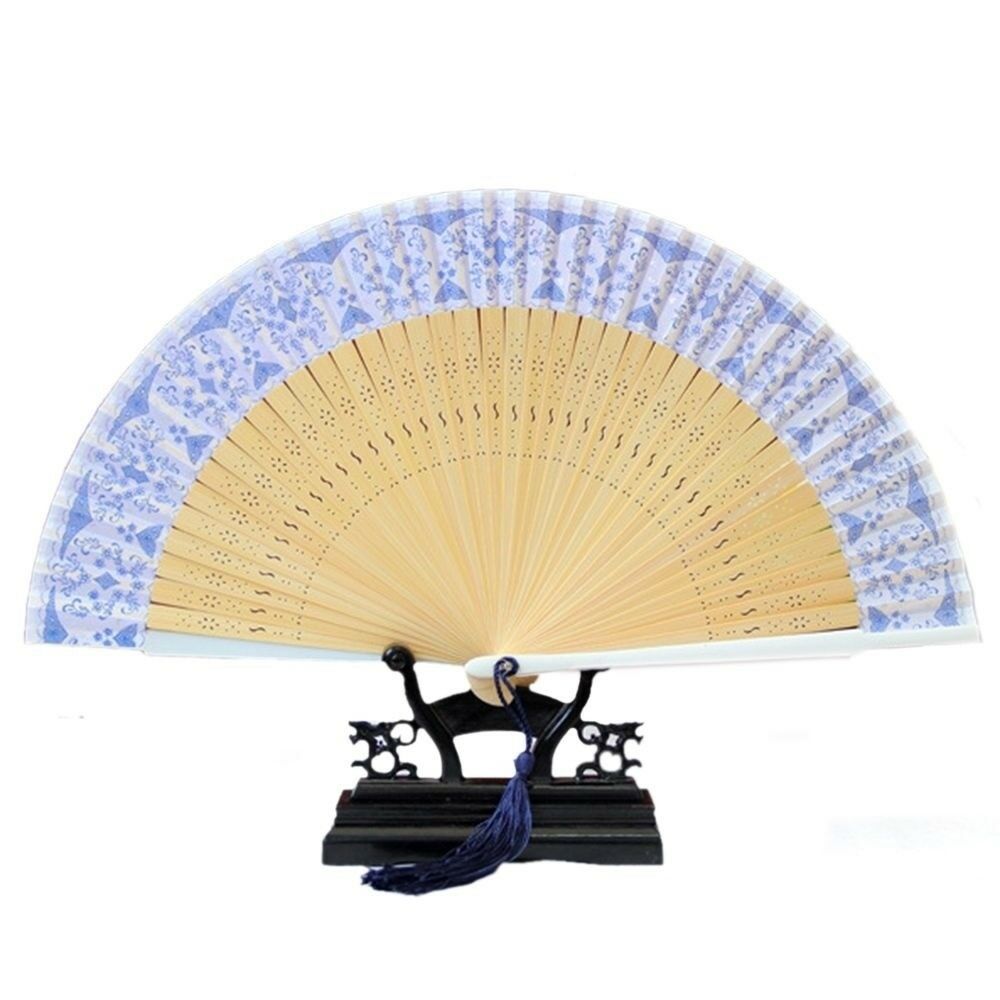 Folding Fan Artware Blue and White Porcelain    QHC-02(white handle)