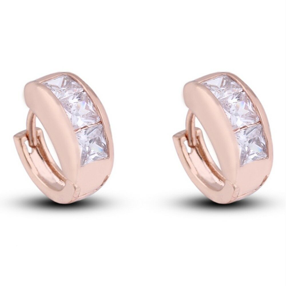 Diamanted AAA Zircon 18K Gold Galvanized Ear Studs