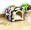 Dog Cat Pet House Kennel Warm Bed  with Fleece Mattress Portable Easy Wash