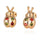 Galvanized Austrian Zircon Ear Studs Ladybird   colorful