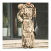 Big Fur Collar Plus Size Extra Long Thick Slim Down Coat    camouflage