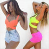 Hot Sale New Fashion fluorescent color burst models bustier sexy chest wrapped