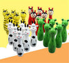 Wooden Animal Bowling Ball SET Game Baby Intellectual Toy Children 6 Pins 2 Ball