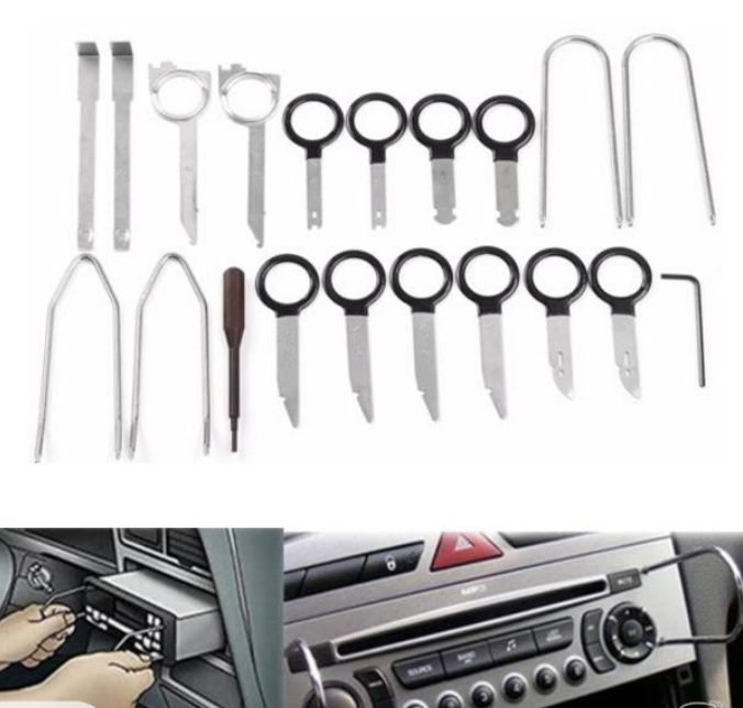 20pcs Car Radio Audio Stereo CD Player Removal Key Tool Kit Set