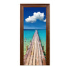 New 3D DIY PVC Waterproof  Door Wall Mural Sticker Sea Bridge qd051