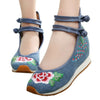 Sports Old Beijing Cloth Embroidered Shoes   jeans blue