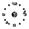 Creative Horloge Murale 3d Petit Oiseau Feuille Miroir Chiffre Noir
