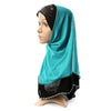 Dignified Muslim Scarf Kerchief Hat Macrame Zircon Thin    peacock blue