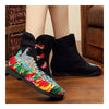 Vintage Beijing Cloth Shoes Embroidered Boots black thin shoes 35