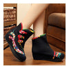 Colorful Phoenix Vintage Beijing Cloth Shoes Embroidered Boots   black  35