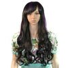 70cm Violet Teints Incliné Frisette Long Bouclé Cheveux Bonnet Anime Cosplay
