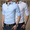 Mens Luxury Stylish Casual Dress Slim Fit T-Shirts Casual Long Sleeve Shirt
