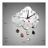 Creative 3d Silencieux Horloge Murale Collage Raindrop Miroir en Or