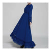 Big Peplum Longitud hasta Pies con Plisados de Salón Vestido AZUL S