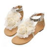 Flacher Abzatz Blumen Sandalen Verschiedene Größe Damen Schuhe Sommer Essential