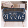 Vintage Route 66 Ashtray Car Plate Ashtray Succulent Pot Flower pot Versatile