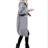Femmes Fermeture Éclair avant Long Molleton Capuche Veste Sweatshirt