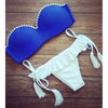 Fake Pearl Bikini Tie-up Women Sexy Swimwear Swimsuit Bathing Suit