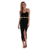 Casual Thigh Split Bodycon Wrap Style Party Dress