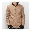 Embroidery Plate Button Baseball Coat Jacket  khaki