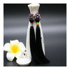 Long Tassel Ice Silk Earrings National Style Dancing   black