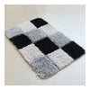 Fluff Ground Door Non-slip Mat Carpet Gradient Checks  grey  45*65cm