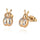 Galvanized Austrian Zircon Ear Studs Ladybird   white