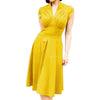 Ärmellos Sexy Skinny Kurzer Rock Kleid Gelb
