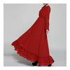 Big Peplum Longitud hasta Pies con Plisados de Salón Vestido Rojo S