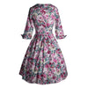 Hepburn Style Revers Drucken Big Schößchen Vintage Kleid