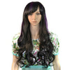70cm Purple Dyed Tilted Frisette Long Curled Hair Cap Anime Cosplay Wig