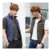 Man Thin Light Waistcoat Vest Down Coat Plus Size   light grey